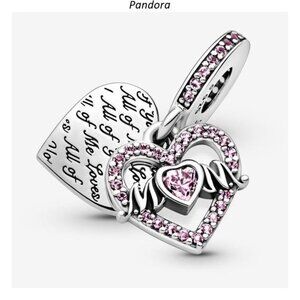 Heart Charm Bracelet with Pink Accents